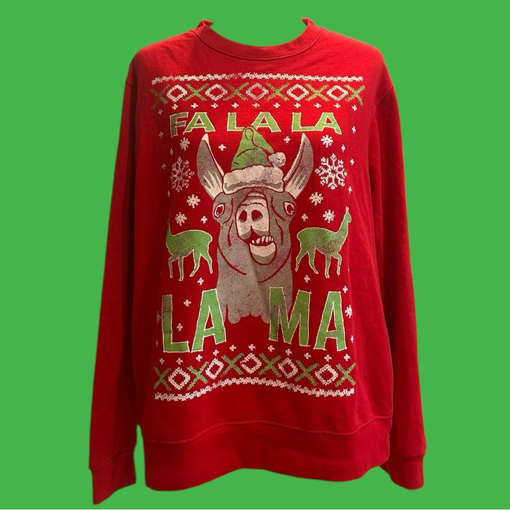 Holiday Time Fa La La Llama Ugly Sweatshirt, Size M (38-40),‎ MSRP $25
